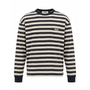 Msgm Men Long-Sleeved Striped T-Shirt